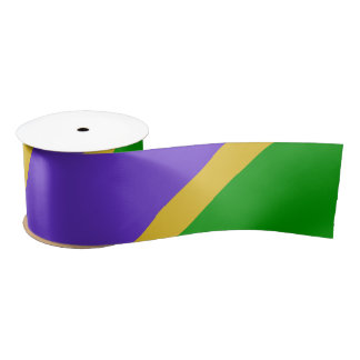 Mardi Gras Stripes  Satin Ribbon
