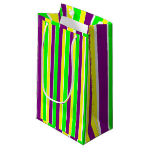 Mardi Gras Stripes Small Gift Bag