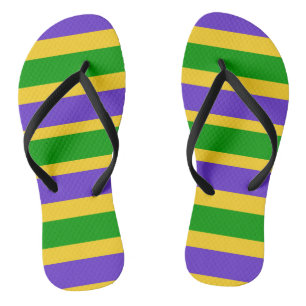 Mardi Gras Stripes Thongs