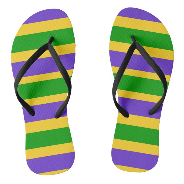 Mardi Gras Stripes Thongs (Footbed)