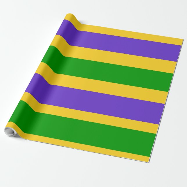 Mardi Gras Stripes Wrapping Paper (Unrolled)