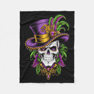 Mardi Gras Sugar Skull Carnival New Orleans Men Fleece Blanket