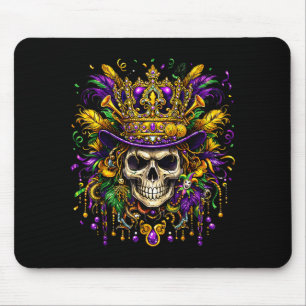 Mardi gras sugar skull carnival new orleans party mouse pad