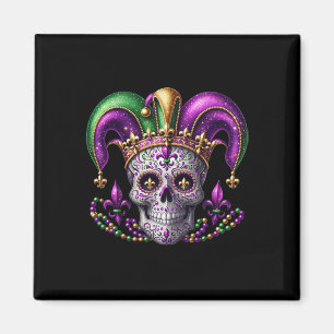 Mardi Gras Sugar Skull Outfit Costume Men Women Ma Magnet