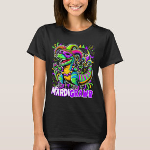 Mardi Gras T Rex Dinosaur Mardi Grawr Bead Costume T-Shirt