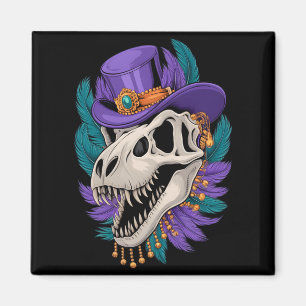 Mardi Gras T Rex Sugar Skull Carnival New Orleans Magnet