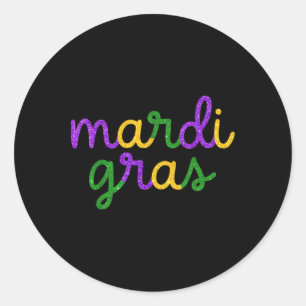 Mardi Gras T Shirt Funny Mardi Gras Party For Men Classic Round Sticker