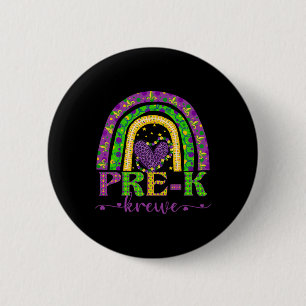 Mardi Gras Teacher Pre-k Krewe Rainbow Leopard Car 6 Cm Round Badge