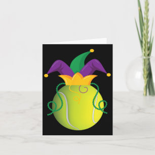 Mardi Gras Tennis Byll Jester Hat Funny Tennis Lov Card
