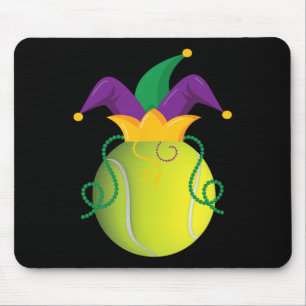 Mardi Gras Tennis Byll Jester Hat Funny Tennis Lov Mouse Pad