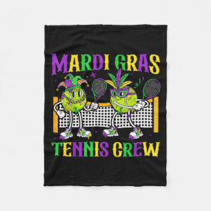 Mardi Gras Tennis Crew Cute Masked Beads Player Te Fleece Blanket