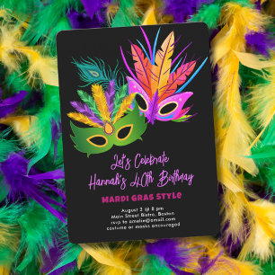 Mardi Gras Themed Party Invitation