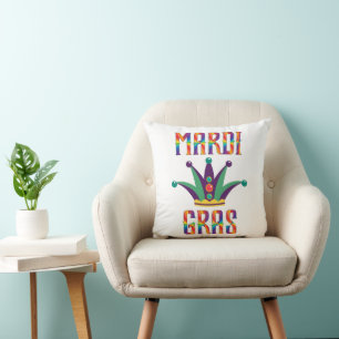 Mardi Gras Throw Pillow