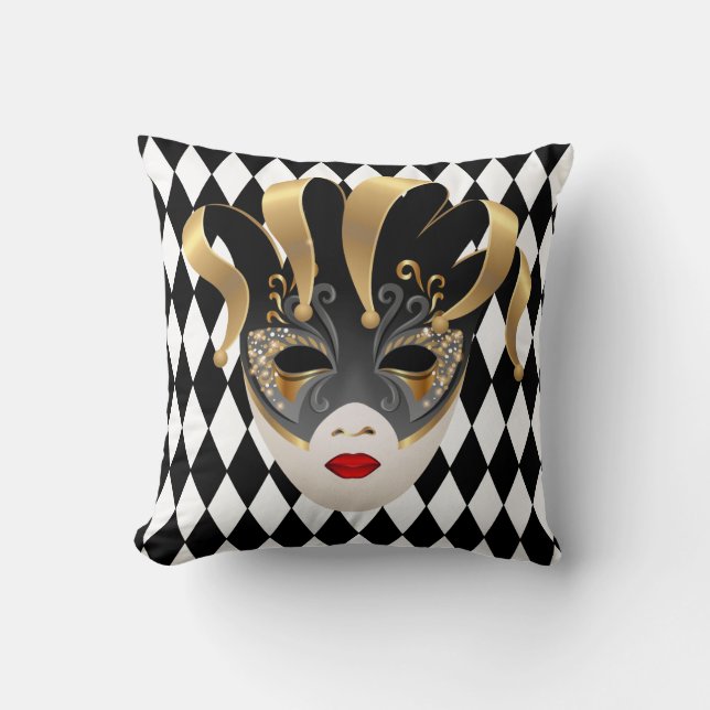 Mardi Gras Throw Pillow (Front)