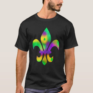 Mardi Gras Tie Dye Fleur De Lis New Orleans T Shir T-Shirt