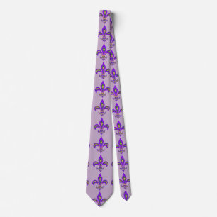 Mardi Gras Tie with Fleur de Lis