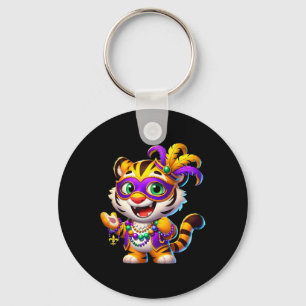 Mardi Gras Tiger Costume Animal New Orleans Party Key Ring