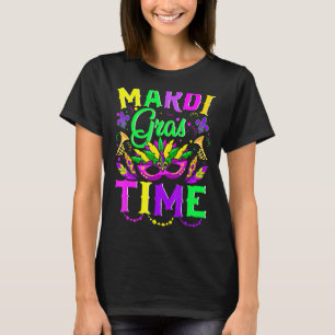 Mardi Gras Time Feathered Krewes Mask Mardi Gras 1 T-Shirt