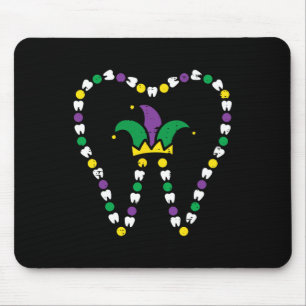Mardi Gras Tooth Jester Hat Teeth Dentist Dental I Mouse Pad