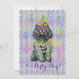 Mardi Gras Toy Poodle Invitation