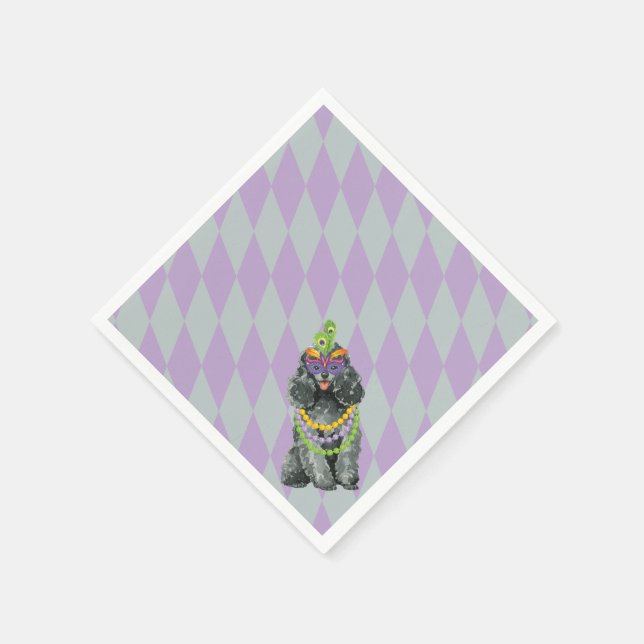 Mardi Gras Toy Poodle Napkin (Corner)