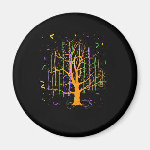 Mardi Gras Tree Beads New Orleans 2022 Watercolor Magnet