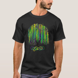 Mardi Gras Tree Beads New Orleans 2023 Watercolor T-Shirt