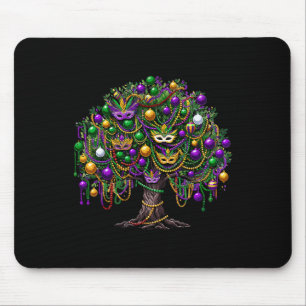 Mardi Gras Tree Beads New Orleans 2025 Festival Be Mouse Pad