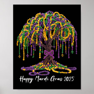 Mardi Gras Tree Beads New Orleans 2025 Festival Be Poster
