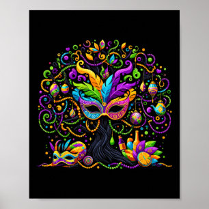 Mardi Gras Tree Beads New Orleans 2025 Festival Be Poster