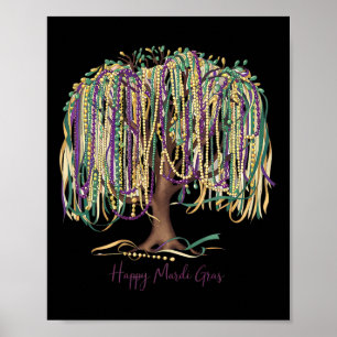 Mardi Gras Tree Beads New Orleans 2025 Festival Be Poster