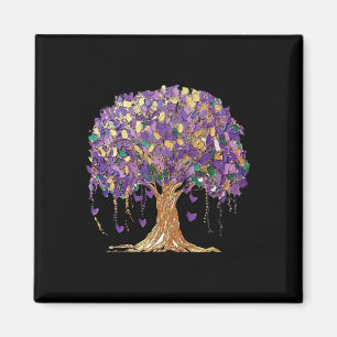 Mardi Gras Tree Beads New Orleans 2025 Watercolor Magnet