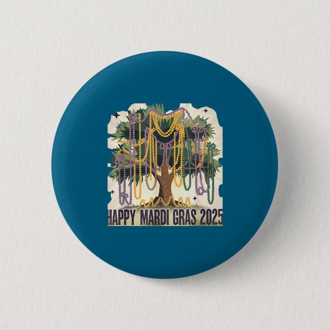 Mardi Gras Tree Carnival New 2024 For Women Valent 6 Cm Round Badge (Front)