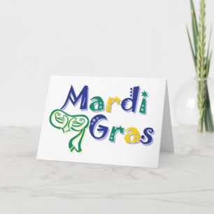 Mardi Gras Tri Mask Card