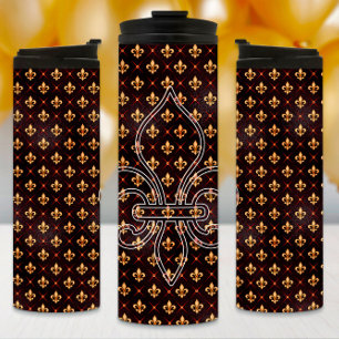 Mardi Gras Tumbler, Mardi Gras Fleur de Lis Thermal Tumbler