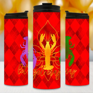 Mardi Gras Tumbler, Mardi Gras Let's Get Cray Cray Thermal Tumbler