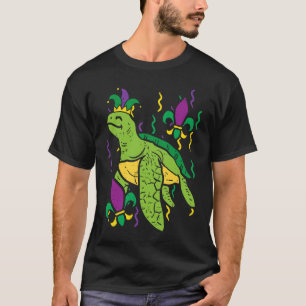 Mardi Gras Turtle Cute Animal Boys Girls Kids Men  T-Shirt