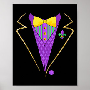 Mardi Gras Tuxedo Suit For New Orleans Carnival Co Poster