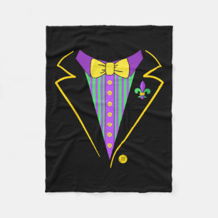 Mardi Gras Tuxedo Suit For New Orleans Costume Mas Fleece Blanket