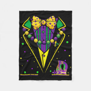 Mardi Gras Tuxedo Vest Party Suit Carnival Parade Fleece Blanket