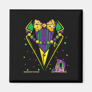 Mardi Gras Tuxedo Vest Party Suit Carnival Parade Magnet