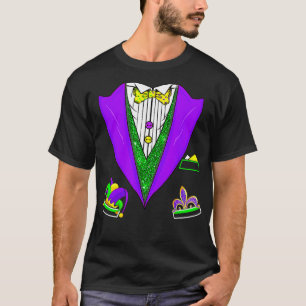 Mardi Gras Tuxedo Vest Party Suit Carnival Parade  T-Shirt