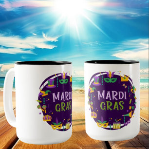 Mardi Gras Two-Tone Coffee Mug