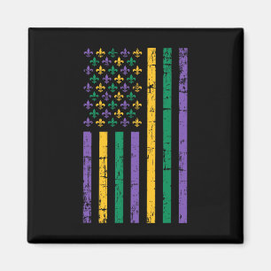 Mardi Gras Us Flag Magnet
