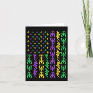 Mardi Gras Usa American Flag Crawfish Alligator Ma Card