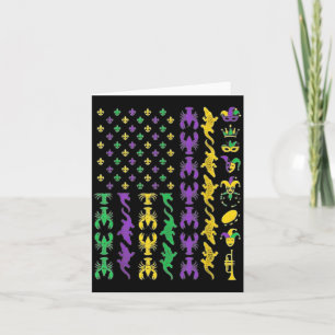 Mardi Gras Usa American Flag Crawfish Alligator Ma Card