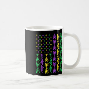 Mardi Gras Usa American Flag Crawfish Alligator Ma Coffee Mug