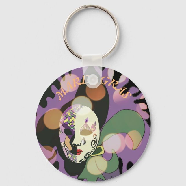 Mardi Gras Venetian Mask version 2 Key Ring (Front)