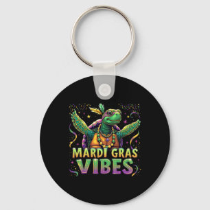 Mardi Gras Vibes Turtle Festival Mardi Gras Graphi Key Ring