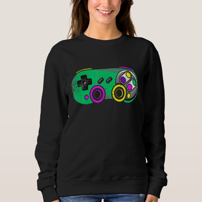 Mardi Gras Video Game Apparel Festival Party Costu Sweatshirt (Front)